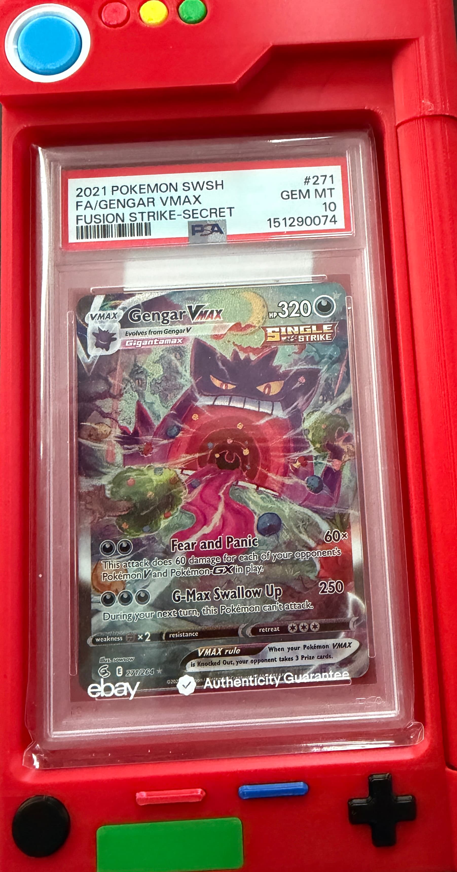 Gengar VMAX #271/264 Fusion Strike Alternate Art PSA 10 slab from Sparky's Collection